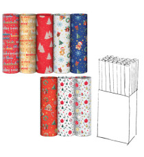 Rotolo carta regalo riciclata fantasie natale - 70cmx200m - fantasie assortite - Rex Sadoch