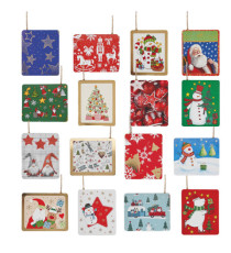 Segnapacco natale - con cordoncino - fantasie assortite - Rex Sadoch