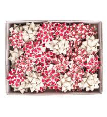 Stelle di nastro carta erba - 15 mm x diam. 6,5 cm - fantasie assortite natale - Brizzolari - conf. 50 pezzi