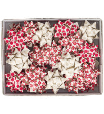 Stelle di nastro carta erba - 20 mm x diam. 9 cm - fantasie assortite natale - Brizzolari - conf. 36 pezzi