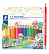 Matite colorate Noris 144 50 - cancellabili - colori assortiti - Staedtler - astuccio 24 pezzi