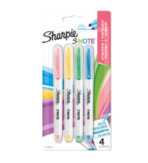 Pennarello S-Note - punta scalpello - colori assortiti - Sharpie - Conf. 4 pezzi