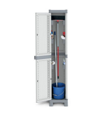 Armadio Domino Wave - Base 2350 UW - 1 anta - 35 x 43,8 x 181,8 cm - PPL - grigio - Terry