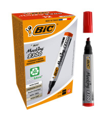 Marcatore permanente Marking 2300 - punta scalpello 3,70-5,50mm - rosso - Bic - conf. 12 pezzi