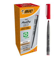 Marcatore permanente Marking Pocket - punta tonda 1,10mm - rosso - Bic - conf. 12 pezzi