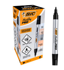 Marcatore permanente Marking Pro - punta tonda - nero - Bic - conf. 12 pezzi
