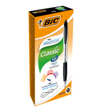 Penna a sfera a scatto Atlantis Classic  - punta 1,0mm - nero - Bic - conf. 12 pezzi