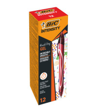 Penna a sfera a scatto Intensity Quick Dry  - punta 0,7mm - rosso - Bic - conf. 12 pezzi