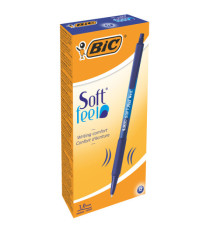 Penne a sfera a scatto Soft Feel - punta 1,0mm - blu - Bic - conf. 12 pezzi