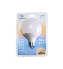 Lampadina LED Globo G95 E27 15W 3000K Luce Calda 1500lm Equivalente 99W Angolo 180° 15000 Ore 16 LED CRI80 IP20 Bianca