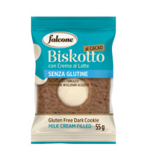 Biscotti farciti linea Biskotti -  cacao e crema al latte - monoporzione da 55 gr - Falcone