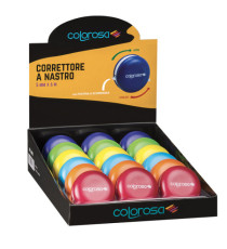 Correttore a nastro - 5 mm x 6 mt - colori assortiti - Colorosa - expo 18 pezzi