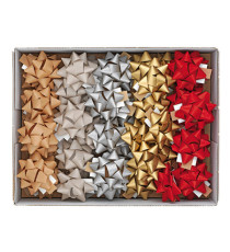 Stelle di nastro carta ecocolor - 15 mm x diam. 6,5 cm - colori assortiti natale - Brizzolari - conf. 50 pezzi