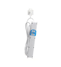 Multipresa Elettrica 6 Posti 16A 3680W con Interruttore Cavo 1,5m 3G1mm² Bianca Ciabatta 6 Prese Italiane 250V con Terra IP20