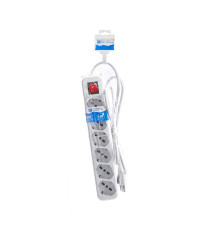 Multipresa Elettrica 6 Posti 16A 3680W con Interruttore Cavo 1,5m 3G1mm² Bianca Ciabatta 6 Prese Italiane 250V con Terra IP20