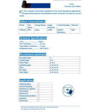 NASTRO RIBBON ZEBRA 110MMX300MT NERO IN RESINA COMPATIBILE CK36GR110X300MT PER SATO TOSHIBA CITIZEN ZEBRA INTERMEC 