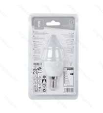 LAMPADINA LED C5 C37 6W ATTACCO E14 - 380 LUMEN - 3000K LUCE CALDA - GRANDE ANGOLO 280 MISURA D37*H108mm CRI80Ra LAMPADINA LED C5 C37 6W ATTACCO E14 - 380 LUMEN - 3000K LUCE CALDA - GRANDE ANGOLO 280 MISURA D37*H108mm CRI80Ra