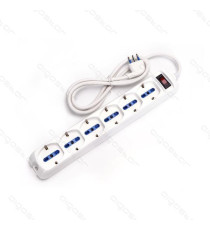 MULTIPRESA CIABATTA ELETTRICA SCHUKO 6 POSTI CON INTERRUTTORE GENERALE CAVO DA 1,5 METRI SPINA 16A 250V P40/10A a 10A/16A/F MULTIPRESA CIABATTA ELETTRICA SCHUKO 6 POSTI CON INTERRUTTORE GENERALE CAVO DA 1,5 METRI SPINA 16A 250V P40/10A a 10A/16A/F