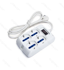 MULTIPRESA CIABATTA ELETTRICA SCHUKO 4 POSTI CON INTERRUTTORE GENERALE CAVO DA 1,5 METRI SPINA 16A 250V P40/10A a 10A/16A/F MULTIPRESA CIABATTA ELETTRICA SCHUKO 4 POSTI CON INTERRUTTORE GENERALE CAVO DA 1,5 METRI SPINA 16A 250V P40/10A a 10A/16A/F