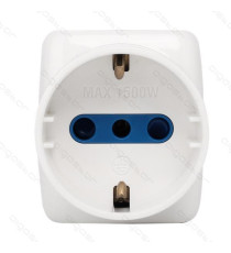 ADATTATORE TRIPLO CON SPINA 10A/250V S11 3 PRESE (2 PRESE P11&1 - 1 PRESA P30) BIANCO MAX 1500W CON PROTEZIONE BAMBINI ADATTATORE TRIPLO CON SPINA 10A/250V S11 3 PRESE (2 PRESE P11&1 - 1 PRESA P30) BIANCO MAX 1500W CON PROTEZIONE BAMBINI