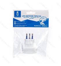 ADATTATORE TRIPLO CON SPINA 10A/250V S11 3 PRESE (2 PRESE P11&1 - 1 PRESA P30) BIANCO MAX 1500W CON PROTEZIONE BAMBINI ADATTATORE TRIPLO CON SPINA 10A/250V S11 3 PRESE (2 PRESE P11&1 - 1 PRESA P30) BIANCO MAX 1500W CON PROTEZIONE BAMBINI