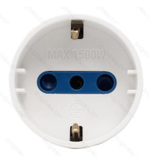 ADATTATORE TRIPLO CON SPINA 16A/250V 2P+E 3 PRESE (3 PRESE P17/11 e 1 PRESA P17/11) BIANCO MAX 1500W CON PROTEZIONE BAMBINI ADATTATORE TRIPLO CON SPINA 16A/250V 2P+E 3 PRESE (3 PRESE P17/11 e 1 PRESA P17/11) BIANCO MAX 1500W CON PROTEZIONE BAMBINI