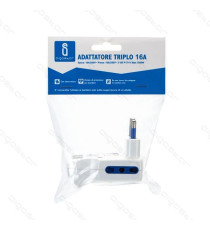 ADATTATORE TRIPLO CON SPINA 10A 250V 3 PRESE (2 P17/11 e 1 P40) BIANCO CON INTERRUTTORE MAX 1500W PROTEZIONE BAMBINI ADATTATORE TRIPLO CON SPINA 10A 250V 3 PRESE (2 P17/11 e 1 P40) BIANCO CON INTERRUTTORE MAX 1500W PROTEZIONE BAMBINI