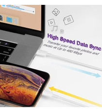 CAVO DA USB-C A LIGHTNING 1MT CARICA RAPIDA - TRASFERIMENTO DATI ALTA VELOCITA FINO A 480 Mbps TYPE-C TO LIGHTNING 8PIN CAVO DA USB-C A LIGHTNING 1MT CARICA RAPIDA - TRASFERIMENTO DATI ALTA VELOCITA FINO A 480 Mbps TYPE-C TO LIGHTNING 8PIN