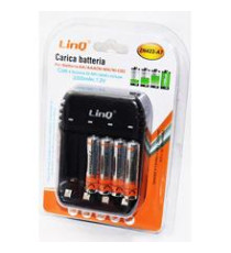 CARICABATTERIE LINQ ZN422-A5 AA + AAA CON 4 STILO INCLUSE RICARIABILI 4800mha - CARICA BATTERIE SITLO E MINISTILO CARICABATTERIE LINQ ZN422-A5 AA + AAA CON 4 STILO INCLUSE RICARIABILI 4800mha - CARICA BATTERIE SITLO E MINISTILO