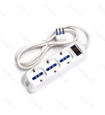 MULTIPRESA CIABATTA ELETTRICA SCHUKO 3 POSTI CON INTERRUTTORE CAVO DA 1,5 MT SPINA 10A 250V S11 PRESA 16A 250V 3 WAY P40