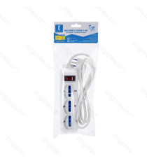 MULTIPRESA CIABATTA ELETTRICA SCHUKO 3 POSTI CON INTERRUTTORE CAVO DA 1,5 MT SPINA 10A 250V S11 PRESA 16A 250V 3 WAY P40