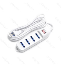 MULTIPRESA CIABATTA ELETTRICA 5 POSTI CON INTERRUTTORE GENERALE CAVO DA 1,5METRI SPINA 10A 250V PRESA 5 WAY P17/11 MULTIPRESA CIABATTA ELETTRICA 5 POSTI CON INTERRUTTORE GENERALE CAVO DA 1,5METRI SPINA 10A 250V PRESA 5 WAY P17/11