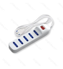 MULTIPRESA CIABATTA ELETTRICA 6 POSTI CON INTERRUTTORE GENERALE CAVO DA 5METRI SPINA  16A 250V PRESA 16A 250V 6 WAY P17/11 MULTIPRESA CIABATTA ELETTRICA 6 POSTI CON INTERRUTTORE GENERALE CAVO DA 5METRI SPINA  16A 250V PRESA 16A 250V 6 WAY P17/11