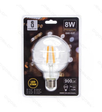 LAMPADINA LED FILAMENTO G95 6W ATTACCO E27 750 LUMEN 6500K LUCE FREDDA D95*H135mm ANGOLO 360 GRADI EQUIVALE A 57W INCADESCENZA LAMPADINA LED FILAMENTO G95 6W ATTACCO E27 750 LUMEN 6500K LUCE FREDDA D95*H135mm ANGOLO 360 GRADI EQUIVALE A 57W INCADESCENZA