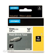 NASTRO TERMORESTRINGENTE DYMO 18053 NERO/BIANCO 9mmx1,5mt ORIGINALE PER DYMO RINHO 4200,5200,5000,6000
