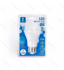 LAMPADINA LED A5 A60 17W ATTACCO E27 1445 LUMEN A+ COLOR BOX 6400K LUCE FREDDA MISURA D60*H119mm EQUIVALE 96W INCANDESCENZA LAMPADINA LED A5 A60 17W ATTACCO E27 1445 LUMEN A+ COLOR BOX 6400K LUCE FREDDA MISURA D60*H119mm EQUIVALE 96W INCANDESCENZA