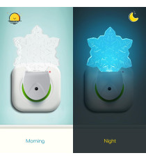 LUCE NOTTURNA LED 7 COLORI RGB 0,5W 30LUMEN CON SENSORE GIORNO/NOTTE FIOCCO DI NEVE - SPINA ITALIANA - MISURA L63*W55*H110mm