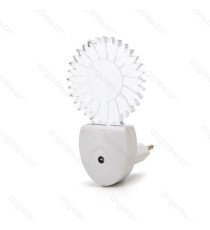 LUCE NOTTURNA LED 7 COLORI RGB 0,5W 30LUMEN CON SENSORE GIORNO/NOTTE MOD. FIAMMA - SPINA ITALIANA - MISURA L60*W55*H123mm LUCE NOTTURNA LED 7 COLORI RGB 0,5W 30LUMEN CON SENSORE GIORNO/NOTTE MOD. FIAMMA - SPINA ITALIANA - MISURA L60*W55*H123mm