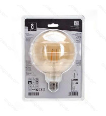 LAMPADINA LED FILAMENTO AMBRATA G125 6W ATTACCO E27 550 LUMEN 2200K LUCE CALDA D125*H175mm ANGOLO 360 EQUIVALE A 45W INCAD. LAMPADINA LED FILAMENTO AMBRATA G125 6W ATTACCO E27 550 LUMEN 2200K LUCE CALDA D125*H175mm ANGOLO 360 EQUIVALE A 45W INCAD.