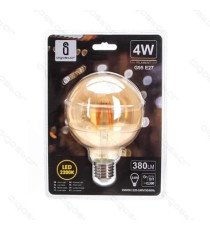 LAMPADINA LED FILAMENTO AMBRATA G95 6W ATTACCO E27 550 LUMEN 2200K LUCE CALDA D95*H135mm ANGOLO 360 EQUIVALE A 45W INCADESCENZA LAMPADINA LED FILAMENTO AMBRATA G95 6W ATTACCO E27 550 LUMEN 2200K LUCE CALDA D95*H135mm ANGOLO 360 EQUIVALE A 45W INCADESCENZA