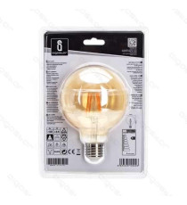 LAMPADINA LED FILAMENTO AMBRATA G95 6W ATTACCO E27 550 LUMEN 2200K LUCE CALDA D95*H135mm ANGOLO 360 EQUIVALE A 45W INCADESCENZA LAMPADINA LED FILAMENTO AMBRATA G95 6W ATTACCO E27 550 LUMEN 2200K LUCE CALDA D95*H135mm ANGOLO 360 EQUIVALE A 45W INCADESCENZA