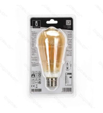 LAMPADINA LED FILAMENTO AMBRATA ST64 6W ATTACCO E27 600 LUMEN 2200K LUCE CALDA D64*H142mm ANGOLO 360 EQUIVALE A 48W INCADESCENZA LAMPADINA LED FILAMENTO AMBRATA ST64 6W ATTACCO E27 600 LUMEN 2200K LUCE CALDA D64*H142mm ANGOLO 360 EQUIVALE A 48W INCADESCENZA