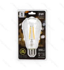 LAMPADINA LED FILAMENTO ST64 6W ATTACCO E27 700 LUMEN 2700K LUCE CALDA D64*H142mm ANGOLO 360 EQUIVALE A 54W INCADESCENZA LAMPADINA LED FILAMENTO ST64 6W ATTACCO E27 700 LUMEN 2700K LUCE CALDA D64*H142mm ANGOLO 360 EQUIVALE A 54W INCADESCENZA