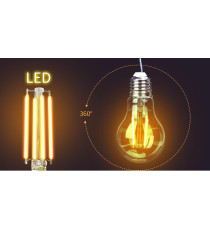 LAMPADINA LED FILAMENTO G125 4W ATTACCO E27 450 LUMEN 2700K LUCE CALDA D125*H175mm ANGOLO 360 EQUIVALE A 39W INCADESCENZA
