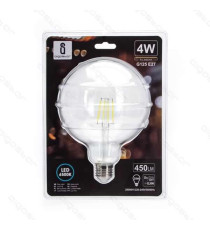LAMPADINA LED FILAMENTO G125 4W ATTACCO E27 450 LUMEN 2700K LUCE CALDA D125*H175mm ANGOLO 360 EQUIVALE A 39W INCADESCENZA LAMPADINA LED FILAMENTO G125 4W ATTACCO E27 450 LUMEN 2700K LUCE CALDA D125*H175mm ANGOLO 360 EQUIVALE A 39W INCADESCENZA