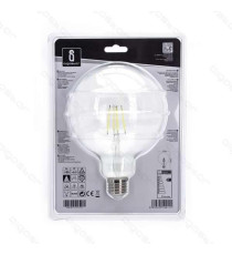 LAMPADINA LED FILAMENTO G125 6W ATTACCO E27 750 LUMEN 2700K LUCE CALDA D125*H175mm ANGOLO 360 EQUIVALE A 57W INCADESCENZA LAMPADINA LED FILAMENTO G125 6W ATTACCO E27 750 LUMEN 2700K LUCE CALDA D125*H175mm ANGOLO 360 EQUIVALE A 57W INCADESCENZA