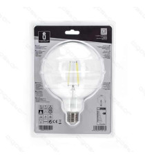 LAMPADINA LED FILAMENTO G125 8W ATTACCO E27 900 LUMEN 2700K LUCE CALDA D125*H175mm ANGOLO 360 EQUIVALE A 66W INCADESCENZA LAMPADINA LED FILAMENTO G125 8W ATTACCO E27 900 LUMEN 2700K LUCE CALDA D125*H175mm ANGOLO 360 EQUIVALE A 66W INCADESCENZA