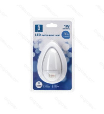 LUCE NOTTURNA LED 1W 30 LUMEN CON INTERRUTTORE ON-OFF MOD.1 6500K LUCE BIANCA SPINA ITALIANA - L62*W67*H108mm LUCE NOTTURNA LED 1W 30 LUMEN CON INTERRUTTORE ON-OFF MOD.1 6500K LUCE BIANCA SPINA ITALIANA - L62*W67*H108mm