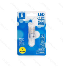 LAMPADINA LED G4 3W 260 LUMEN 6500K LUCE FREDDA W46*H16mm ANGOLO 360 GRADI EQUIVALE A 26W INCADESCENZA