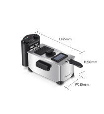 FRIGGITRICE AD OLIO DA 3 LITRI CLASSIC - 2200W IN ACCIAIO INOX - CAMERA SMALTATA - TERMOSTATO REGOLABILE - AIGOSTAR FRIGGITRICE AD OLIO DA 3 LITRI CLASSIC - 2200W IN ACCIAIO INOX - CAMERA SMALTATA - TERMOSTATO REGOLABILE - AIGOSTAR
